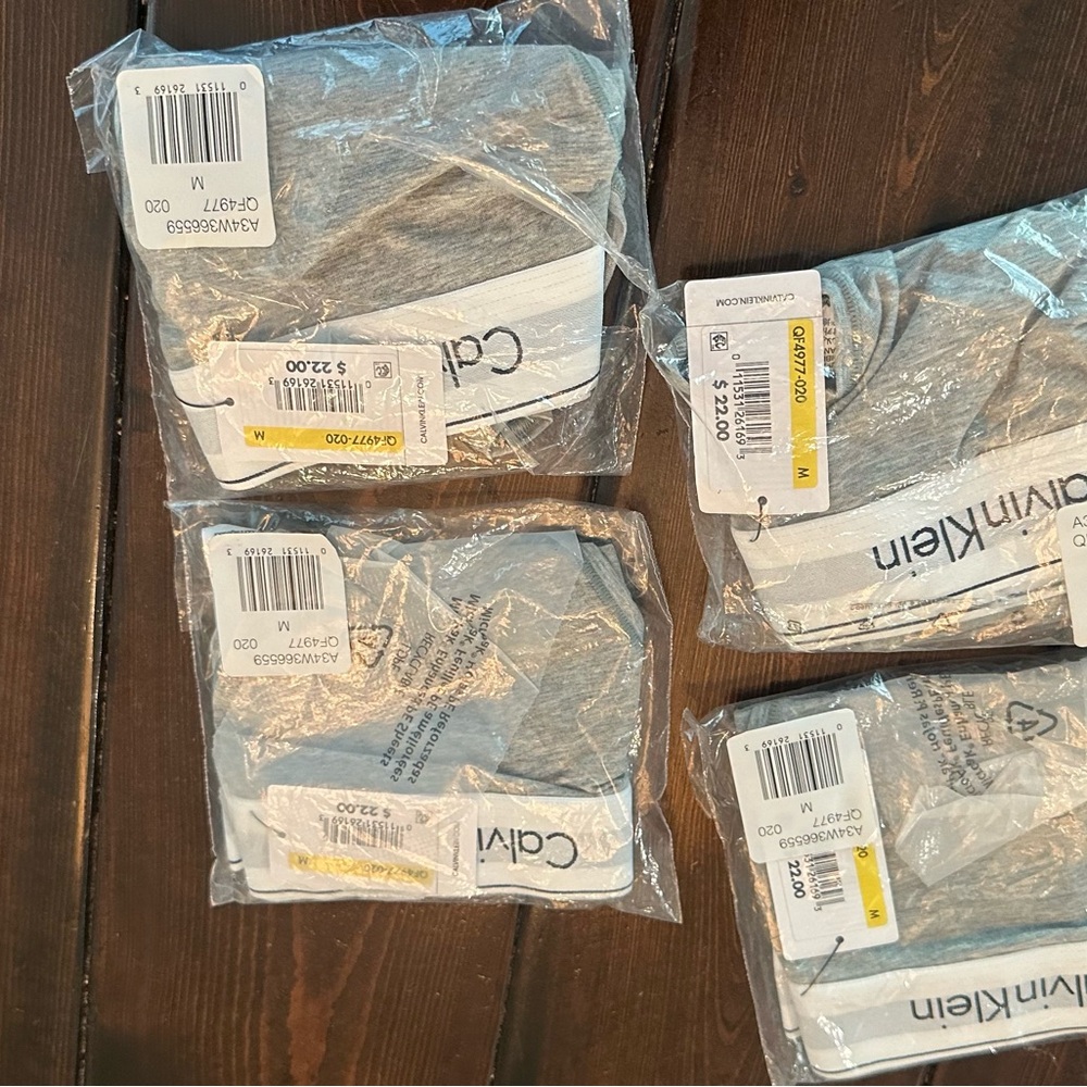 4 pair of Calvin Klein Light Gray underwear